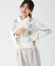 画像をギャラリービューアに読み込む, レイヤード襟アーガイルカーディガン/TT538406 (アイボリー)