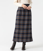 画像をギャラリービューアに読み込む, チェック柄ストレートスカート/TT547210 (ネイビー)
