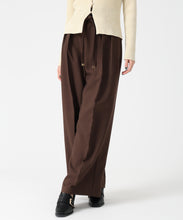 画像をギャラリービューアに読み込む, リボンベルト付ウーリッシュワイドパンツ/TT547303 (ブラウン)