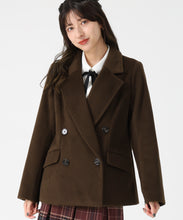 画像をギャラリービューアに読み込む, ダブルショートコート/TT548606 (ブラウン)