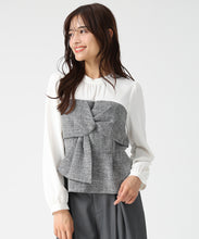 画像をギャラリービューアに読み込む, ツイードドッキングねじりペプラムブラウス/MM548109 11