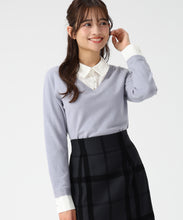 画像をギャラリービューアに読み込む, レースシャツドッキングニット/MM548319 (ブルー)