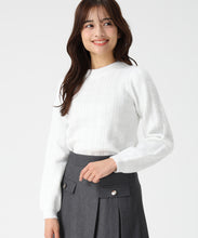 画像をギャラリービューアに読み込む, フラッフィーチェック柄ニット/MM548321 (ホワイト)