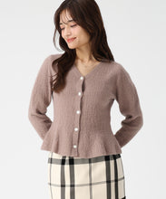 画像をギャラリービューアに読み込む, ぽこぽこVネックペプラムラメカーディガン/MM548409 (モカ)