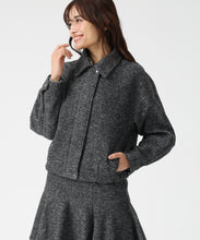 画像をギャラリービューアに読み込む, ヘリンボーン柄ステンカラージャケット/MM548609 (ブラック/ホワイト)