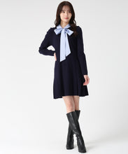 画像をギャラリービューアに読み込む, 【予約販売/10月下旬発売予定】襟付きミニニットワンピース/TT547406 (ネイビー)