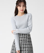 画像をギャラリービューアに読み込む, 袖スリットボタンリブニット/TT548311 (ライトブルー)