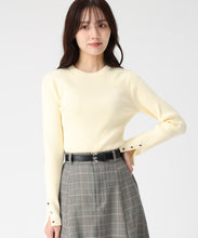 画像をギャラリービューアに読み込む, 袖スリットボタンリブニット/TT548311 (イエロー)