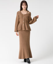画像をギャラリービューアに読み込む, ペプラムニットスカートセット/TT547407 (モカ)