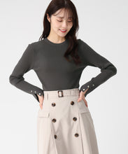 画像をギャラリービューアに読み込む, 袖スリットボタンリブニット/TT548311 (チャコールグレー)