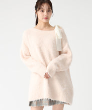 画像をギャラリービューアに読み込む, 肩リボンふわもこニット/TT558302 (ピンク)