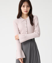 画像をギャラリービューアに読み込む, 【予約販売/11月中旬発売予定】衿付袖フレアニット/TT548312 (ピンク)