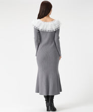 画像をギャラリービューアに読み込む, レースチュール襟マーメイドニットワンピース/MM547418 2