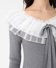 画像をギャラリービューアに読み込む, レースチュール襟マーメイドニットワンピース/MM547418 5