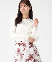 画像をギャラリービューアに読み込む, 【WEB限定予約販売/11月中旬発売予定】バックリボンビジューケーブルニット/MM548323 (ホワイト)