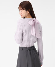 画像をギャラリービューアに読み込む, 【WEB限定予約販売/11月中旬発売予定】バックリボンビジューケーブルニット/MM548323 23