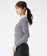 画像をギャラリービューアに読み込む, 【WEB限定予約販売/11月中旬発売予定】シャツ襟付きケーブルカーディガン/MM548410 1