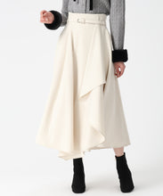 画像をギャラリービューアに読み込む, ベルト付きアシメフレアスカート/TT547216 (アイボリー)