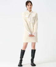 画像をギャラリービューアに読み込む, チュールボウタイラメニットミニワンピース/TT547418 (オフホワイト)