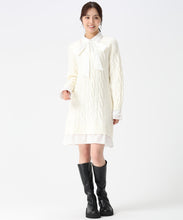 画像をギャラリービューアに読み込む, シャツレイヤードケーブルワンピース/TT547415 (オフホワイト)