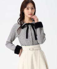 画像をギャラリービューアに読み込む, ケーブルリボンカーディガン/TT548408 (グレー)