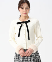画像をギャラリービューアに読み込む, ケーブルリボンカーディガン/TT548408 (オフホワイト)