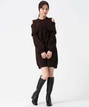 画像をギャラリービューアに読み込む, リボンモチーフミニワンピース/TT547414 (ブラウン)