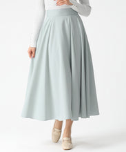 画像をギャラリービューアに読み込む, ストライプフレアスカート/MM617204 (グリーン)