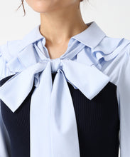 画像をギャラリービューアに読み込む, タイ付きシャツドッキングニットワンピース/MM617403 4