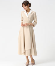 画像をギャラリービューアに読み込む, ダブルカラーラップワンピース/MM617408 (ベージュ)