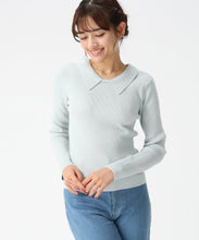 画像をギャラリービューアに読み込む, 4wayポロ衿リブニット/MM618301 (グリーン)