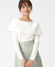 画像をギャラリービューアに読み込む, 配色ラメケープニット /MM618302 (ブラック/ホワイト)