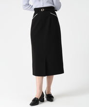 画像をギャラリービューアに読み込む, ポケット配色ベルト付きタイトスカート/MM617211 (ブラック)