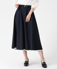 画像をギャラリービューアに読み込む, 裾配色フレアスカート/MM617212 (ネイビー)