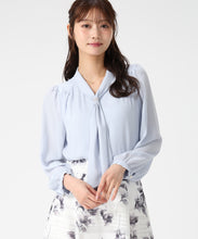 画像をギャラリービューアに読み込む, リング付き2wayタイブラウス/MM618101 (ブルー)