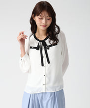 画像をギャラリービューアに読み込む, 配色リボン長袖ブラウス/MM618102 1