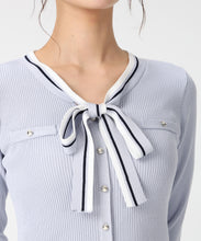 画像をギャラリービューアに読み込む, マルチ配色ボウタイリブニット/MM618305 3