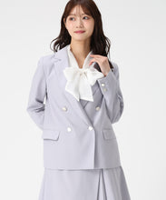 画像をギャラリービューアに読み込む, 袖裏ストライプダブルテーラードジャケット /MM618503 (ブルー)