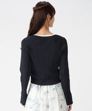 画像をギャラリービューアに読み込む, 透かし柄フレア袖配色スパークカーディガン/MM618405 2