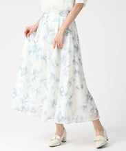 画像をギャラリービューアに読み込む, 水彩フラワーラメシアースカート/MM627202 (ブルー)