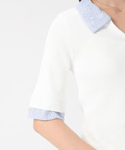 画像をギャラリービューアに読み込む, レースシャツレイヤード風スキッパーニット/MM628304 6