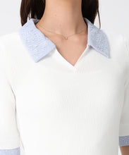 画像をギャラリービューアに読み込む, レースシャツレイヤード風スキッパーニット/MM628304 4