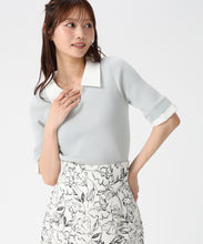 画像をギャラリービューアに読み込む, レースシャツレイヤード風スキッパーニット/MM628304 (グリーン)