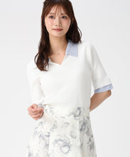 画像をギャラリービューアに読み込む, レースシャツレイヤード風スキッパーニット/MM628304 (ホワイト)