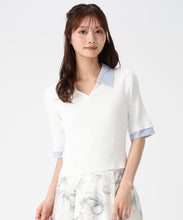 画像をギャラリービューアに読み込む, レースシャツレイヤード風スキッパーニット/MM628304 1