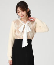 画像をギャラリービューアに読み込む, 一部店舗限定 リボンボウタイアーガイルニット/MM558308