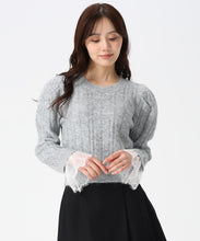 画像をギャラリービューアに読み込む, レース袖ふわふわケーブルニット/TT548305