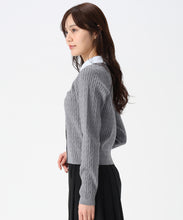 画像をギャラリービューアに読み込む, 襟付きケーブルカーディガン/TT548409