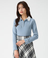 画像をギャラリービューアに読み込む, 配色シャツレイヤードニット/MM558309