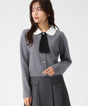 画像をギャラリービューアに読み込む, 【一部店舗限定】3way衿×タイ付きビジュ釦カーディガン/MM558403
